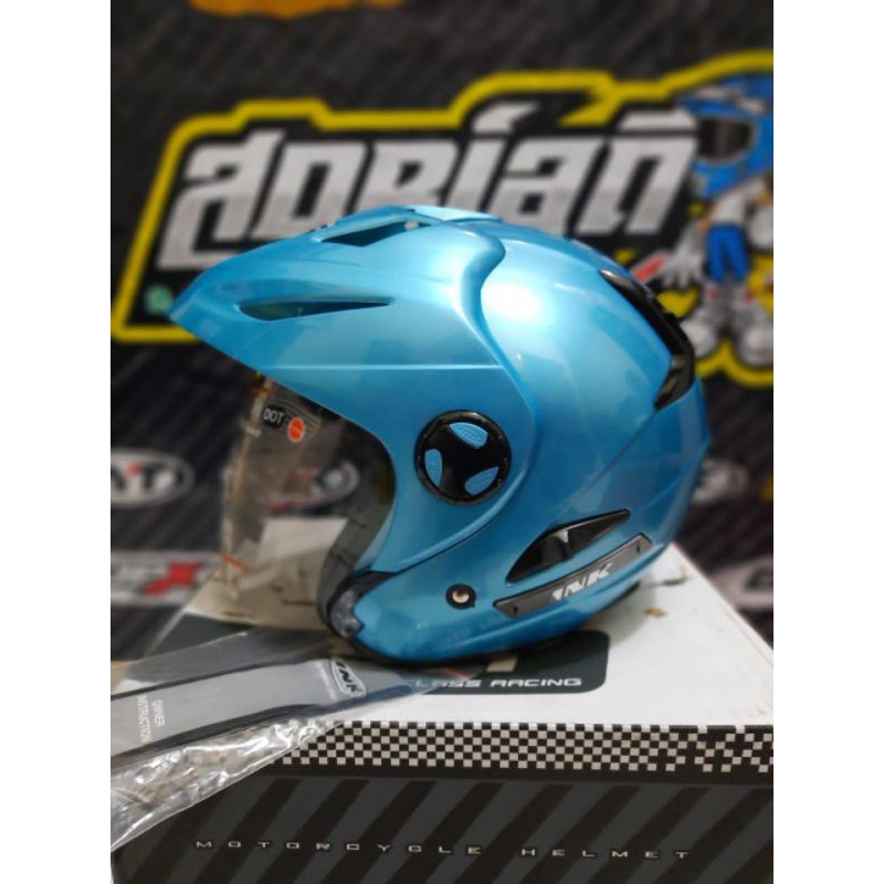 HELM INK FLASH ICE BLUE ORIGINAL HELM INK DOUBLE VISOR BLUE ICE HELM INK FLASH BIRU DOBEL VISOR ORI