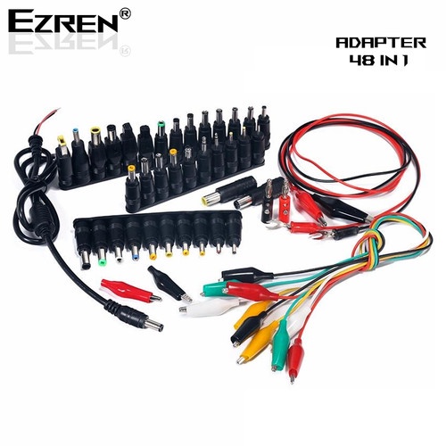 PERTUKANGAN PERLENGKAPAN LISTRIK EZREN EZ-0314 UNIVERSAL DC JACK LAPTOP CABLE POWER SUPPLY 48 IN 1