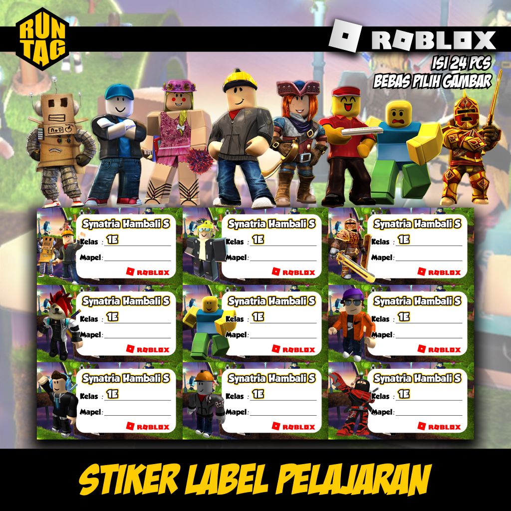 

stiker label mata pelajaran buku sekolah custom robloxx