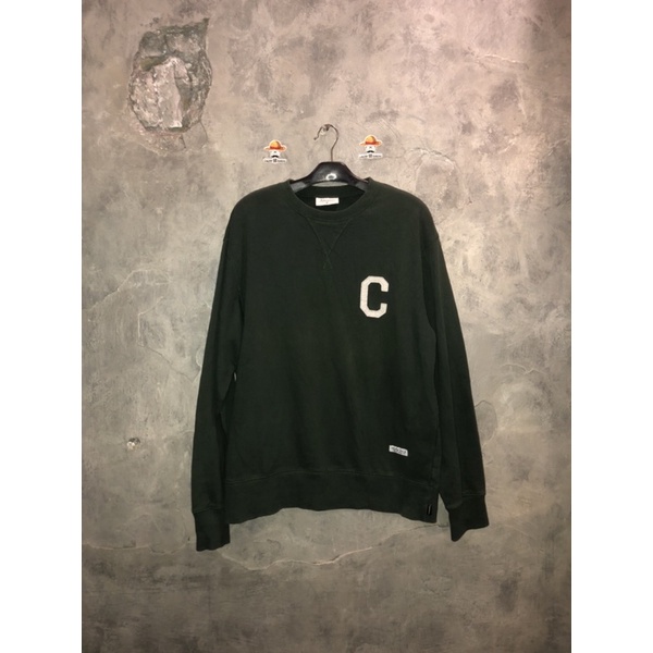 Jaket Sweater Crewneck COVERNAT Hijau Botol Second Original bekas