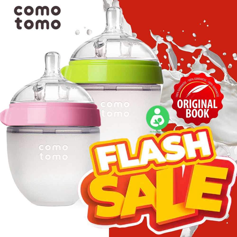 COMOTOMO - COMO TOMO GREEN / PINK SINGLE PACK / TWIN PACK 150ML / 250ML - BREAST MILK BABY BOTTLE - BOTOL SUSU / ASI BAYI