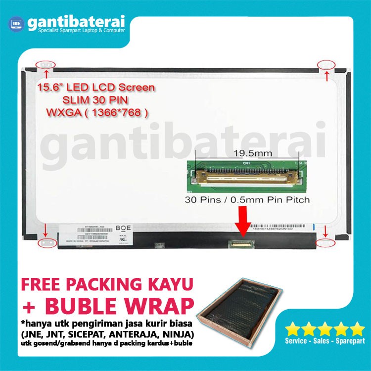 LED LCD Acer Aspire 3 A315-31 A315-41 15.6 Slim 30 Pin