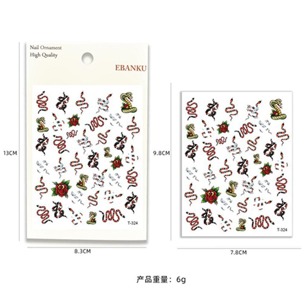 R-flower Nail Sticker Dekorasi Perekat Anti Air Desain Bunga