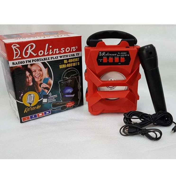 Speaker Portable Bluetooth Rolingson RL-4049 Extra Bass Gratis Microphone Berkualitas