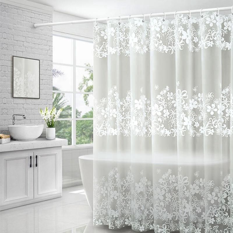 Oasis Flower Printed Peva Shower Curtains Waterproof Mildew Resistant Shower Curtain Liner With Hanging Hooks Bathroom Decor Shopee Indonesia