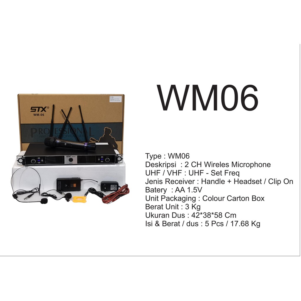 STX - MIC WIRELES : 2CH WIRELES MICROPHONE UHF 06