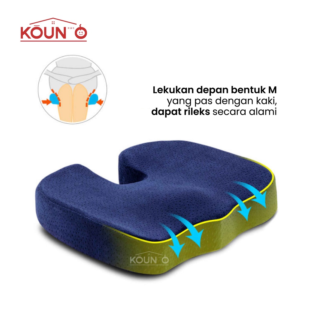 Bantal Alas Duduk Kursi Memory Foam Alas Kursi Kayu Bantal Kursi Kantor Kerja Alas Duduk Jok Mobil Bantal Terapi Nyeri Tulang Ekor Kesehatan Empuk Nyaman Original