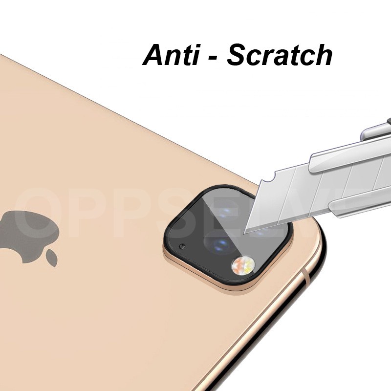 Tempered Glass Pelindung Lensa Kamera Belakang + Ring Metal untuk Iphone 11 2019 12pro 12mini X XR XS MAX