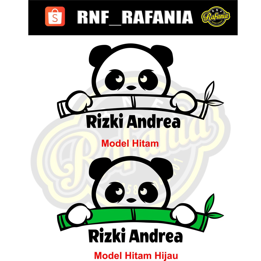 STIKER DINDING KAMAR RUMAH PANDA BAMBU NAMA BISA D GANTI SESUAI KEINGINAN CUSTOM