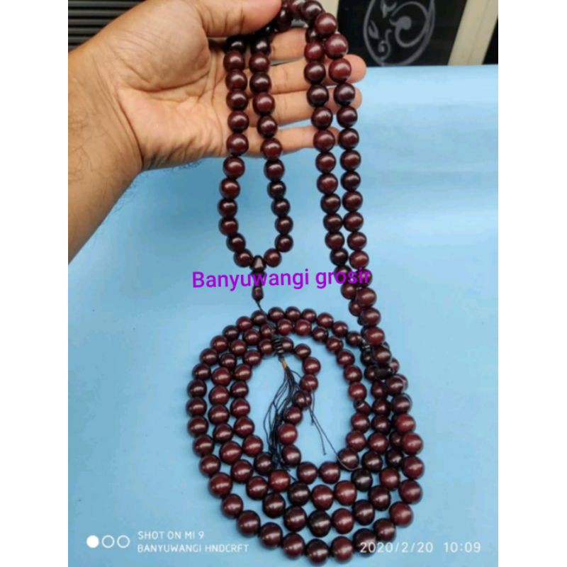 Tasbih biji gebang asli  165butir tasbih biji gebang merah
