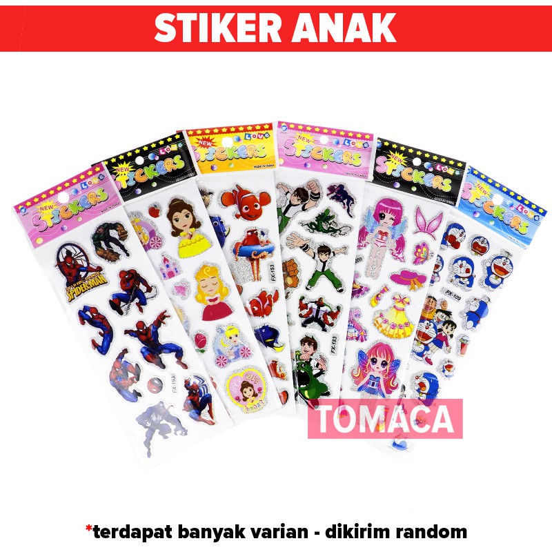 Mainan Stiker Anak Timbul Tempel Gambar Karakter Kartun Mainan Stiker Anak Timbul Tempel Gambar Karakter Kartun
