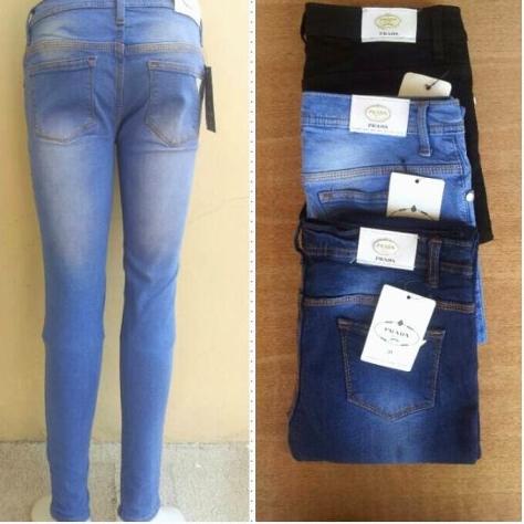 Spesial Promo /
QnD Celana pencil jeans wanita skinny Prada soft premium warna iceblue navy hitam sp