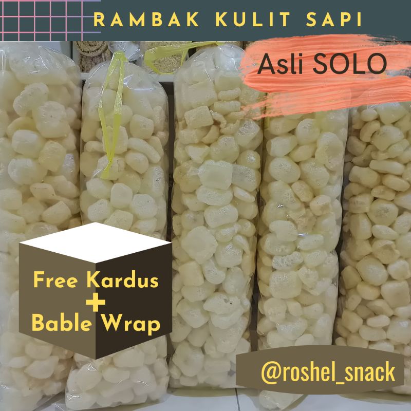 

Kerupuk Kulit Sapi 250gram/Dorokdok Oleh-Oleh Khas Solo Camilan santai