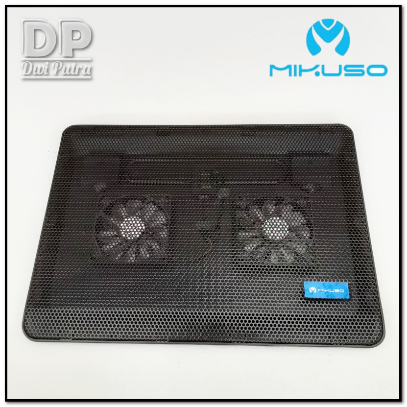 COOLING PAD MIKUSO NCP-064 SHIRON // BLUE LED SILENT DOUBLE FAN // NCP 064 NCP064 // COOLER PAD PENDINGIN LAPTOP NOTEBOOK