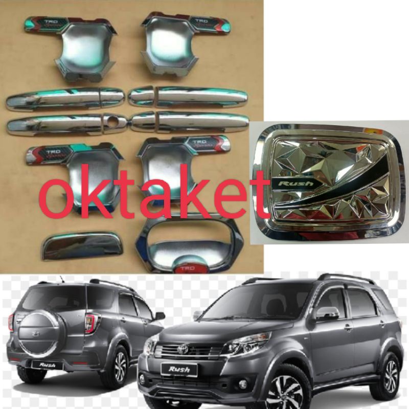 paket outer handle tank cover Rush Terios lama 2007 2010 2012 2015 2017 Trd Sportivo Chrome