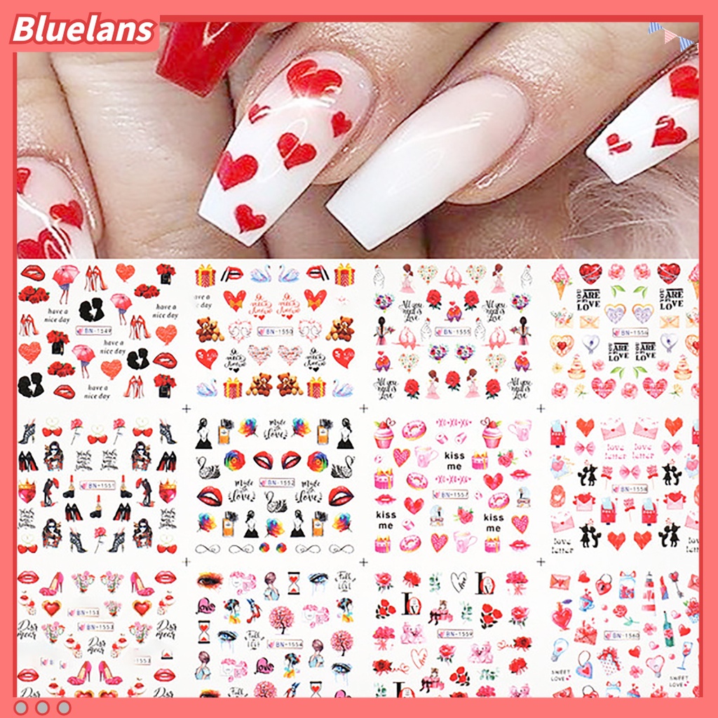 (In Stock) Kacamata Hitam Lensa Warna Warni ♡1 Lembar Stiker Kuku Motif Hati Untuk Salon Kecantikan