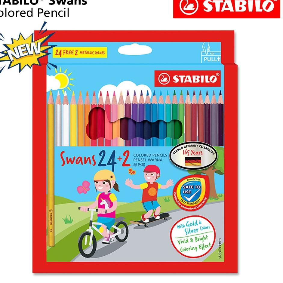 

Paling Dicari.. STABILO Swans Colored Pencils 24+2 pcs / SPECIAL EDITION / Pensil Warna isi 24+2 pcs