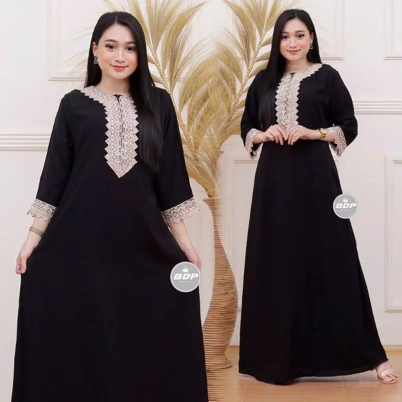 DASTER ARAB ZEEMA | RAYON SUPER GRADE A | RESLETING DEPAN BUSUI | RENDA MILO-Zeema Hitam