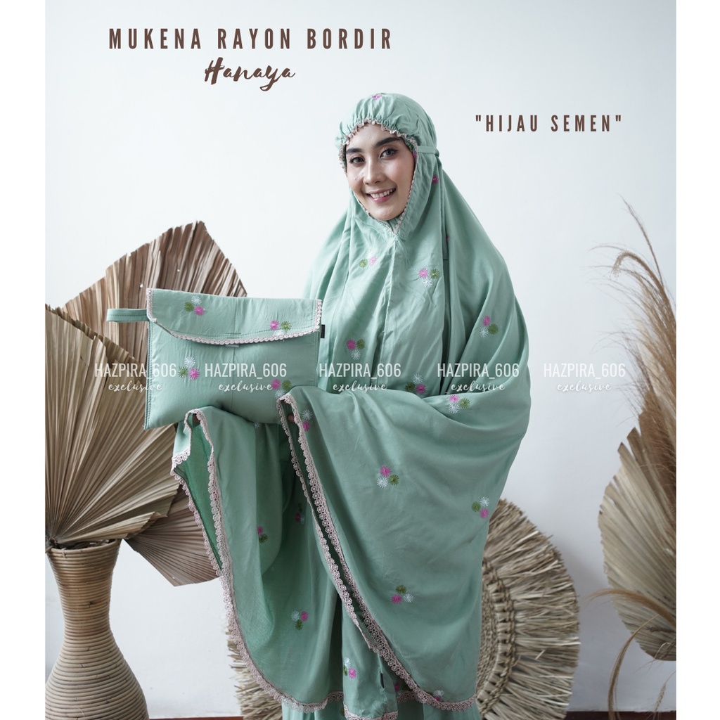 MUKENA DEWASA KATUN RAYON BORDIR HANAYA JUMBO