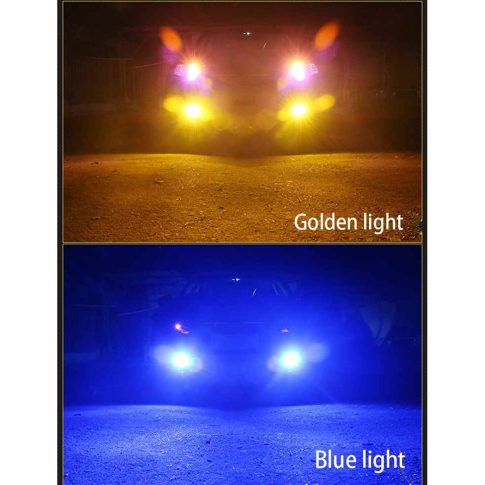 2PCS【In stock】H8/H11 Car LED Fog lamp 360°shine Dual Colors Car headlights Fog lights