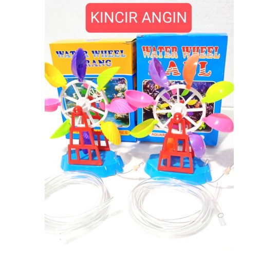 MAINAN HIASAN DEKORASI AQUARIUM IMPORT RUMAH KINCIR / KINCIR ANGIN BONUS SELANG AERATOR 1 MTR