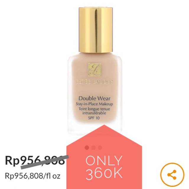 REALPICT PRELOVED ORIGINAL ESTEE LAUDER FOUNDATION DOUBLE WEAR WATERPROOF IMPORT PL stay in place