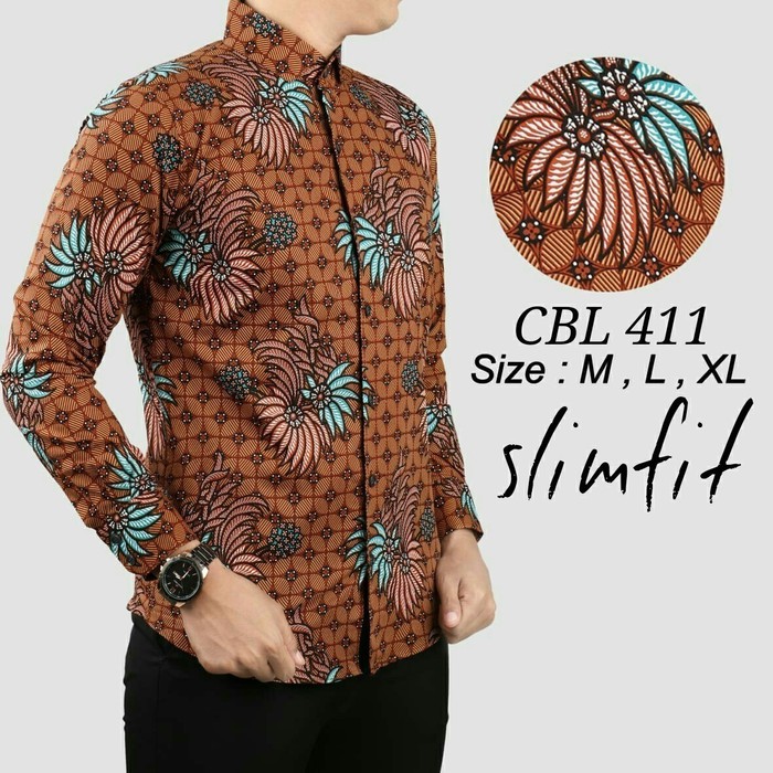 KEMEJA BATIK PRIA SLIM FIT MEWAH CBL 411