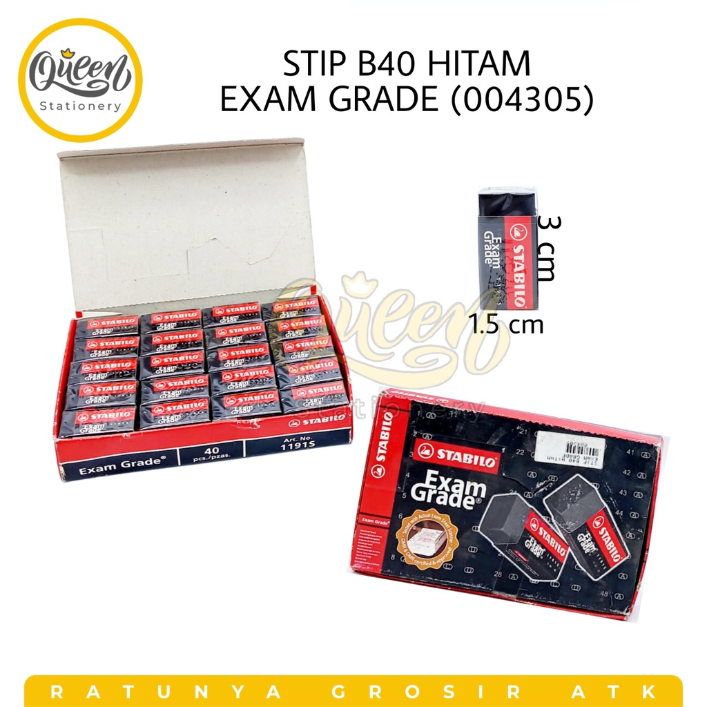 

STIP B40 HITAM EXAM GRADE STABILO / PENGHAPUS / GOSOKAN / ERASER (004305)