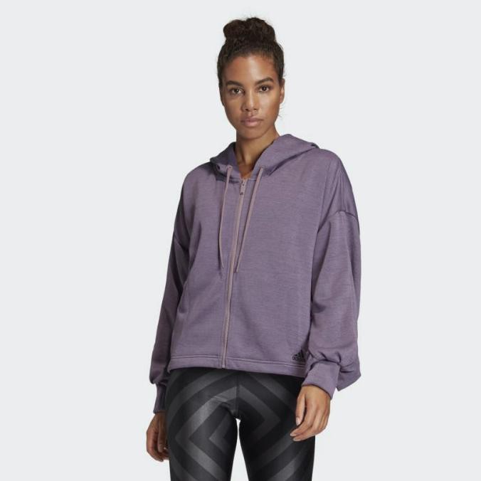 Produk Terbaru Adidas Gathered Hoodie Women Legacy Purple Original
