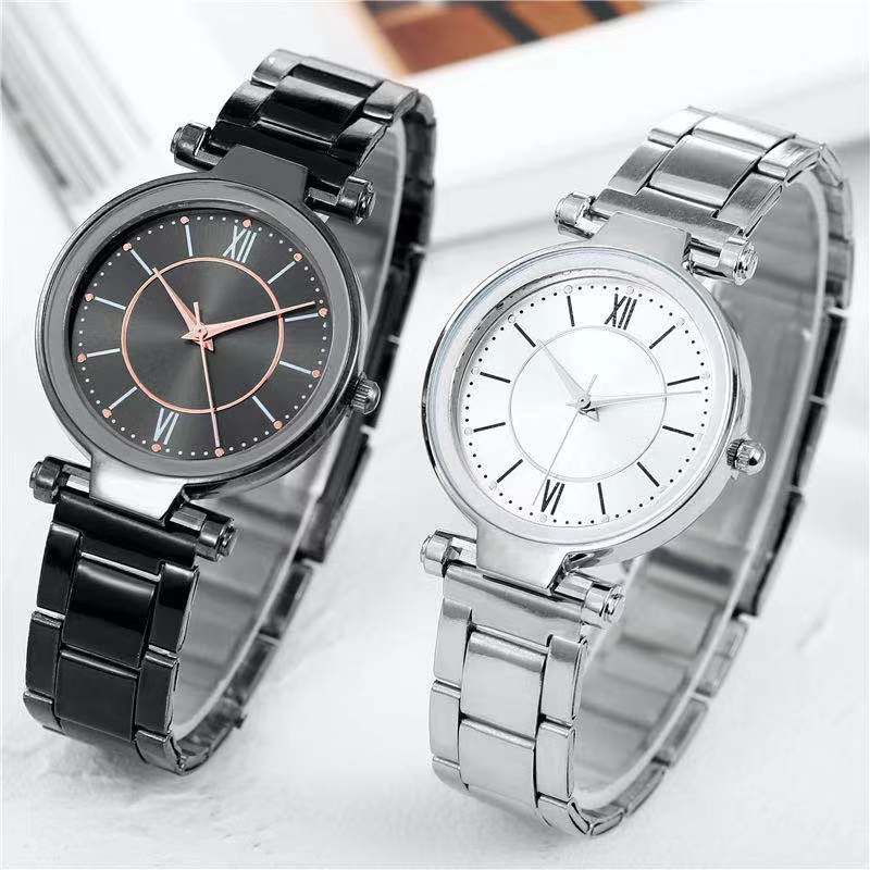 (GROSIRJAYA32) Jam Tangan Wanita AMOORA Bulat Stainless Steel Import Romawi analog