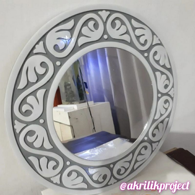 CERMIN DINDING AKRILIK 60x60cm bulat