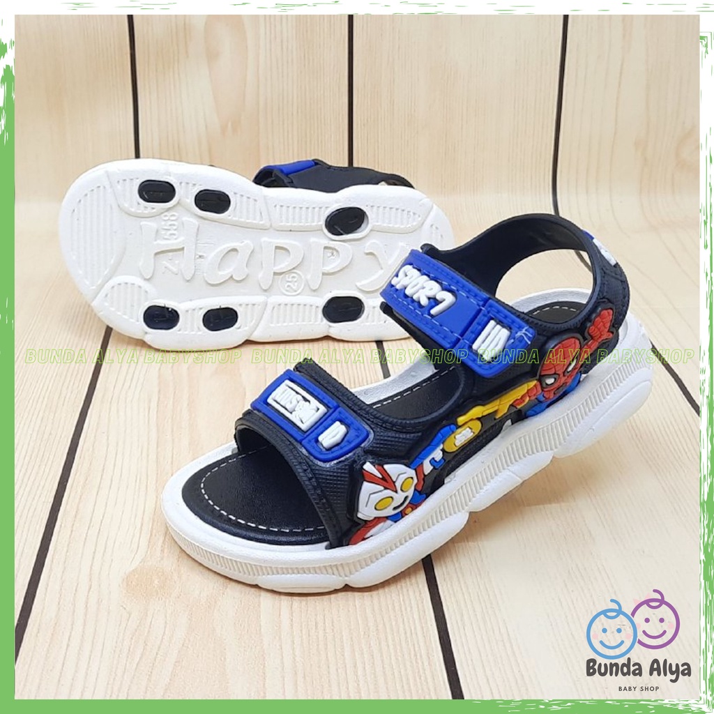 Sendal Anak Laki IMPORT Usia 1 Sampai 4  Tahun BIRU Model Tali Velcro - Sepatu Sandal Anak Model Keren Bahan Karet Elastis Anti Licin Nyaman Dipakai Size 21-30