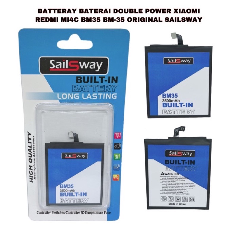 BATTERY DOUBLE POWER XIAOMI REDMI MI4C BM-35 ORIGINAL SAILSWAY