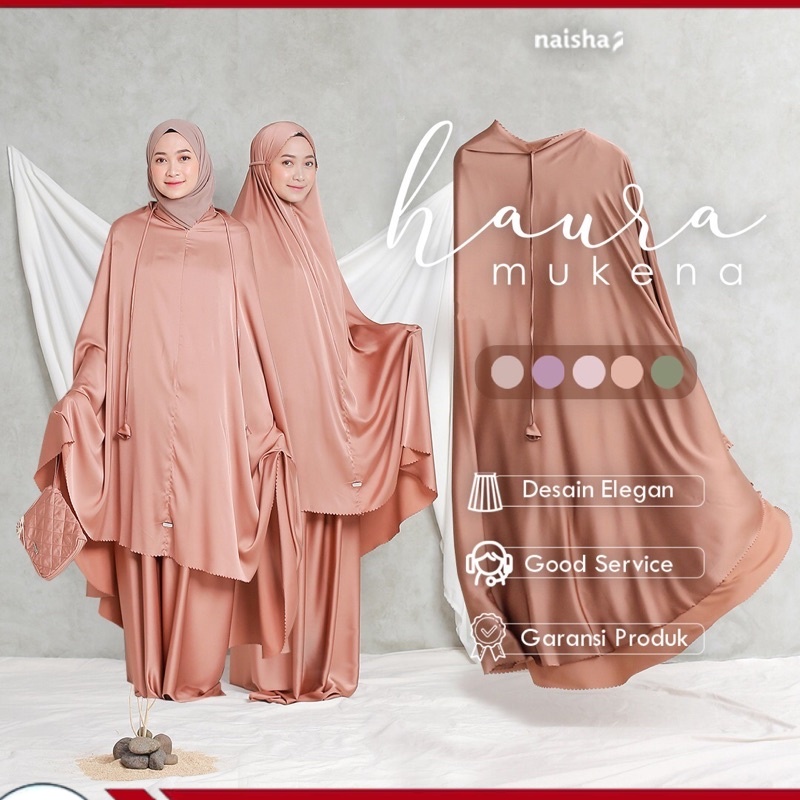 Haura Mukena Dewasa by Naishaofficial / Mukena Premium / Mukena Dewasa / Mukena Silky Premium Naisha