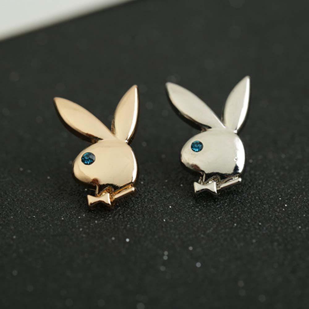 Mxbeauty Bros Kelinci Hadiah Mewah Warna Emas Warna Silver Lencana Bunny Head Kristal Pria Daster Pin