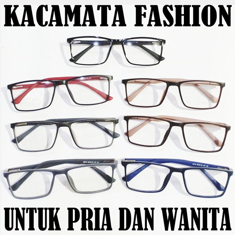 Kacamata Anti Radiasi Fashion Pria Wanita Model Korean Style Frame Kotak Gagang Warna Eye Glasses