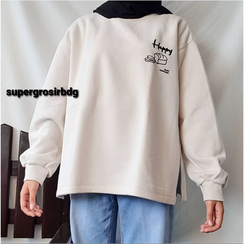 sweater wanita / HAPPY SOMEONE SWEATER / sweater wanita casusal