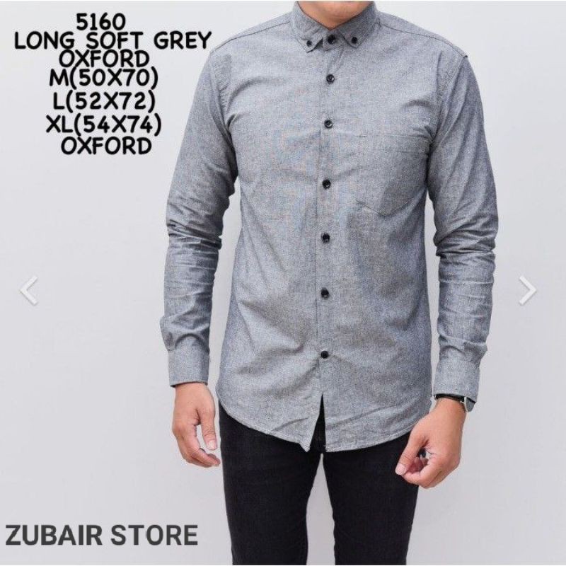 KEMEJA POLOS PANJANAG DAN PENDEK SOFT GREY