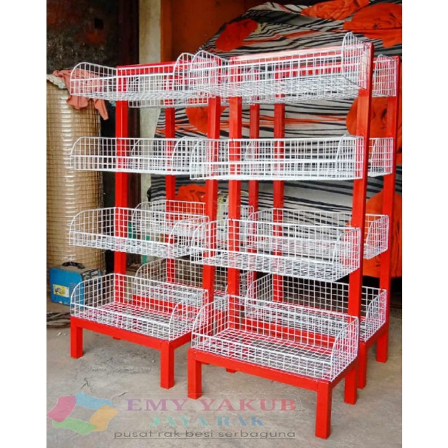 Jual RAK KERANJANG KAWAT BESI TOKO WARUNG CIKI CHIKI SNACK SERBAGUNA 4 ...