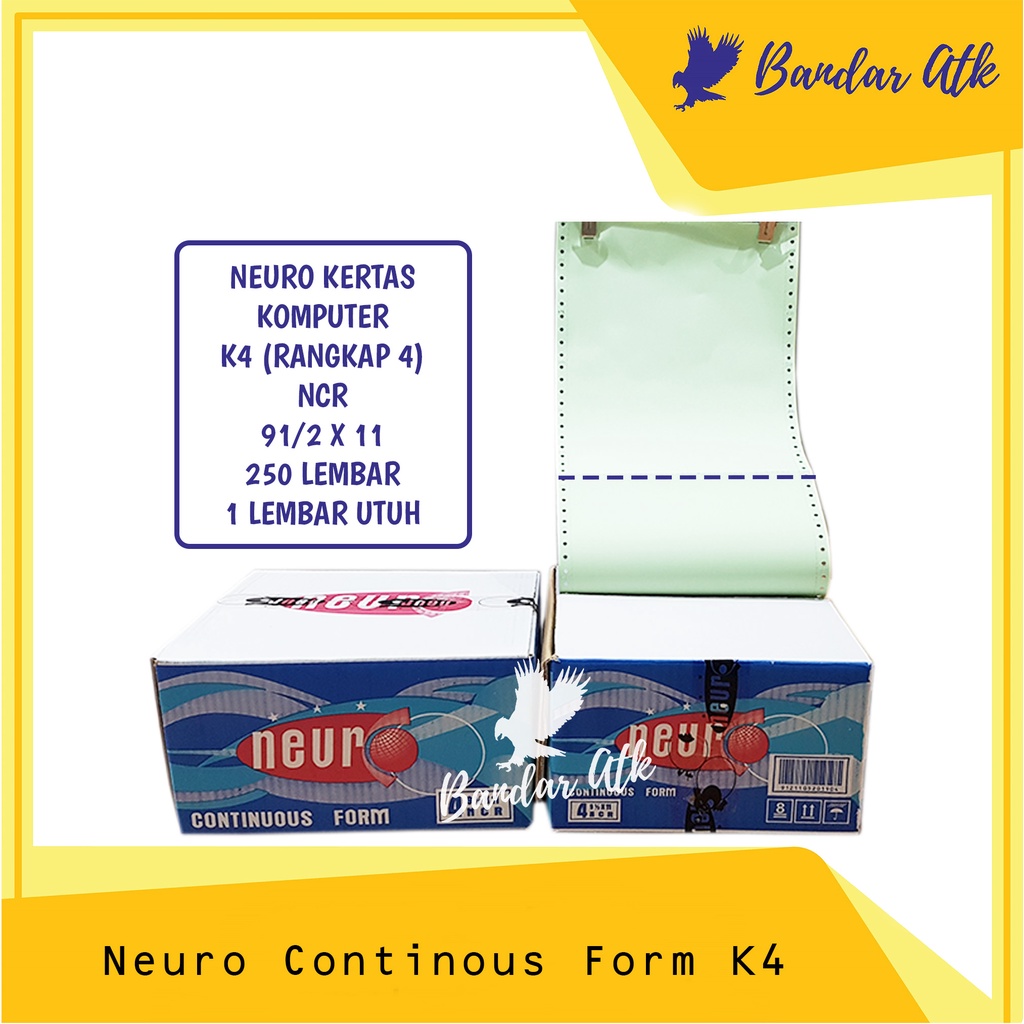 

NEURO Continous Form 91/2 x 11 4 PLY [K4 NEURO] NCR Kertas Komputer [1 BOX]