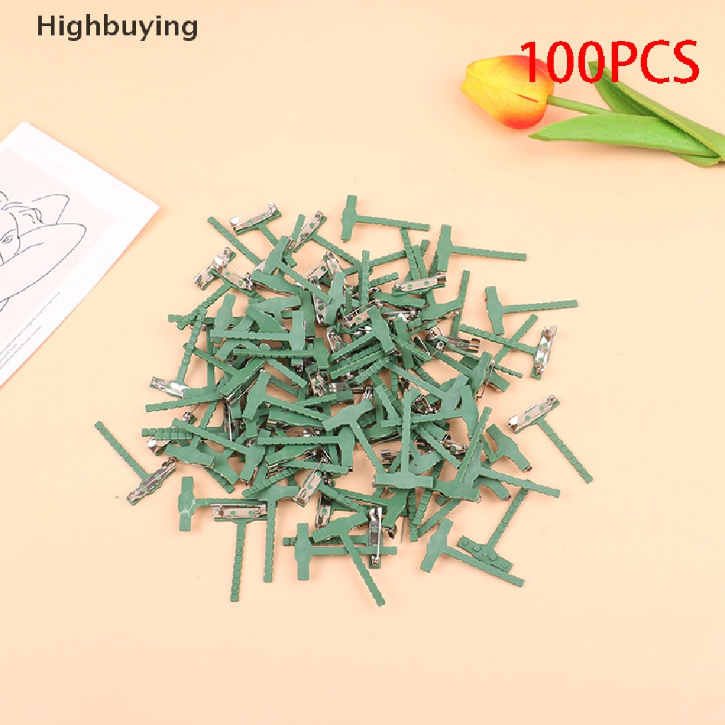 Hbid 100Pcs Pin Bros Bentuk T Bahan Plastik Untuk Korsase Pernikahan