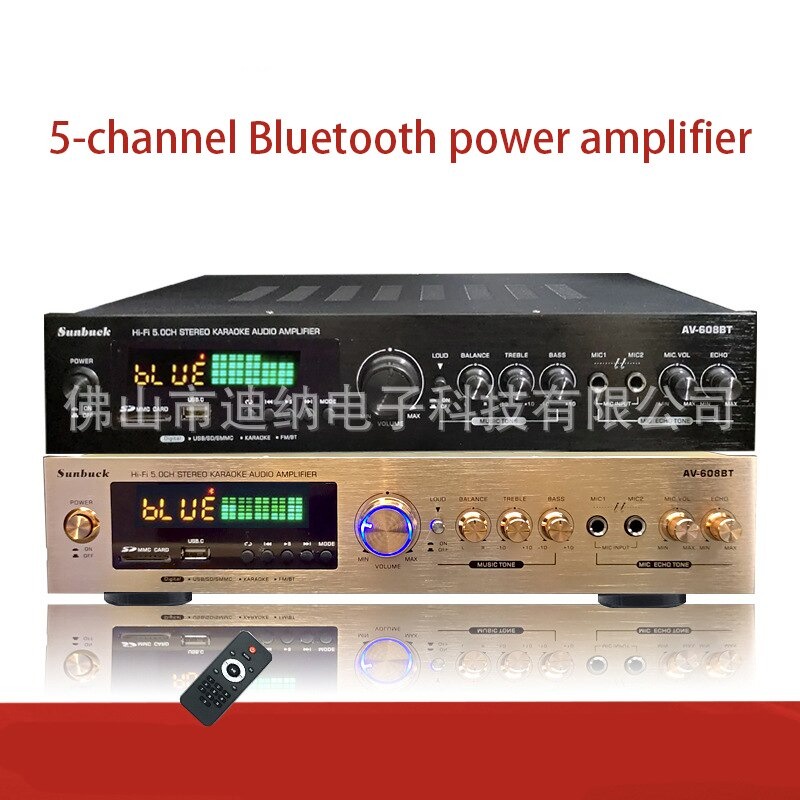 power amplifier bluetooth profesional dengan remote control 5 chanel