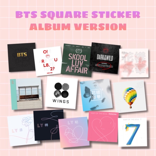 [kstuffind] BTS Square Sticker Album Version Sticker Kpop Murah Stiker Murah