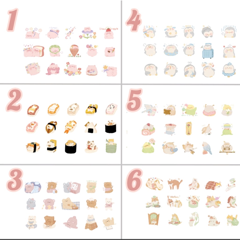 

Stiker Kartun Hewan Lucu 45pcs Untuk Dekorasi Scrapbook/Jurnal