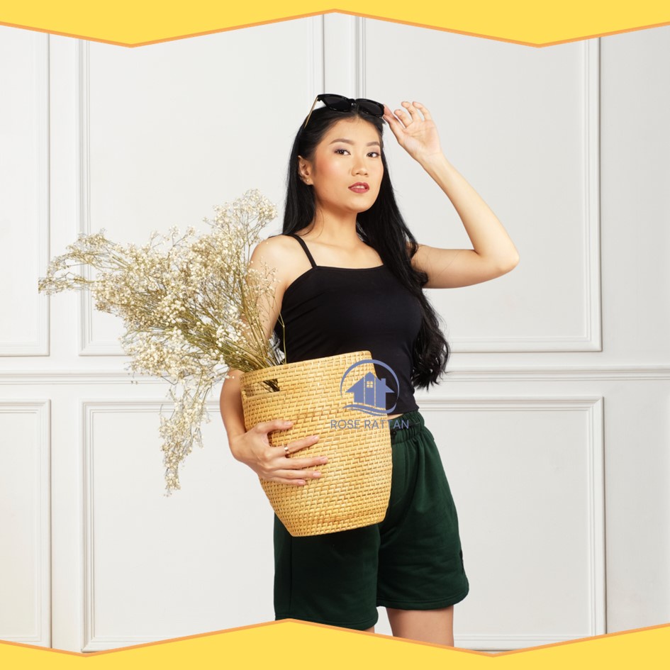 KERANJANG LAUNDRY ROTAN / KERANJANG BAJU KOTOR SERBAGUNA ANYAMAN ROTAN ASLI