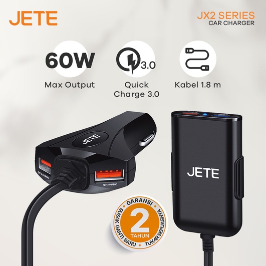 Charger Mobil Car Charger 60W Output Quick Charger 3.0 Jete JX2