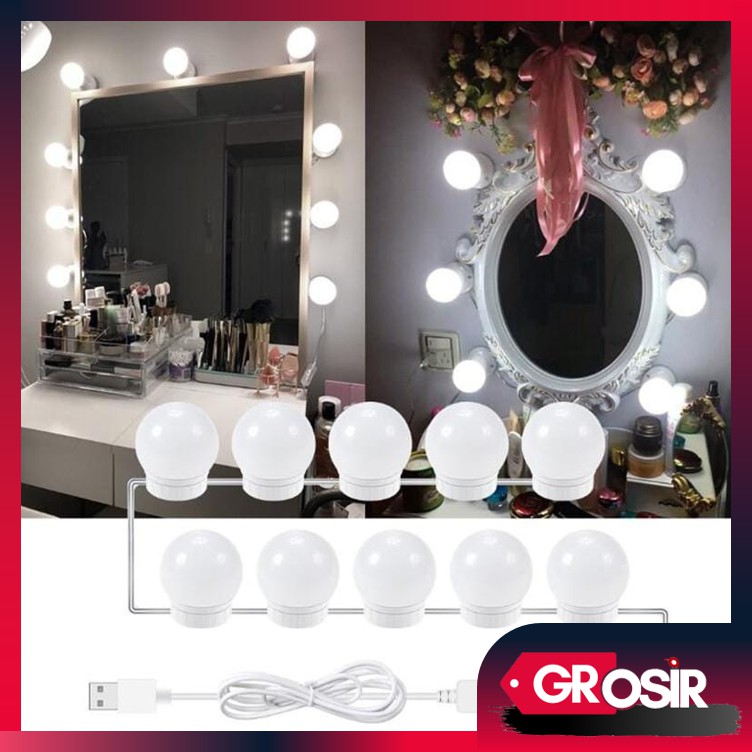 Grosir L691 10 Bulb 3 Warna Vanity Mirror Lights Mirror Bulb Headlight Bulbs Lampu Led Meja Shopee Indonesia