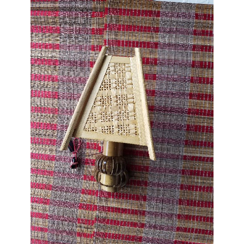 kap lampu bambu/lampu tempel anyaman bambu