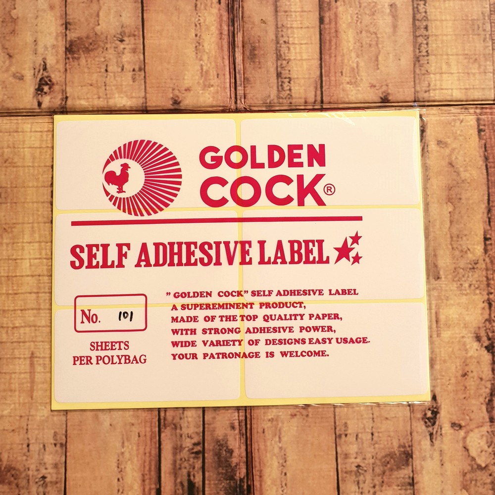 Label Golden Cock No. 101 - Self Adhesive Label 101 - Sticker