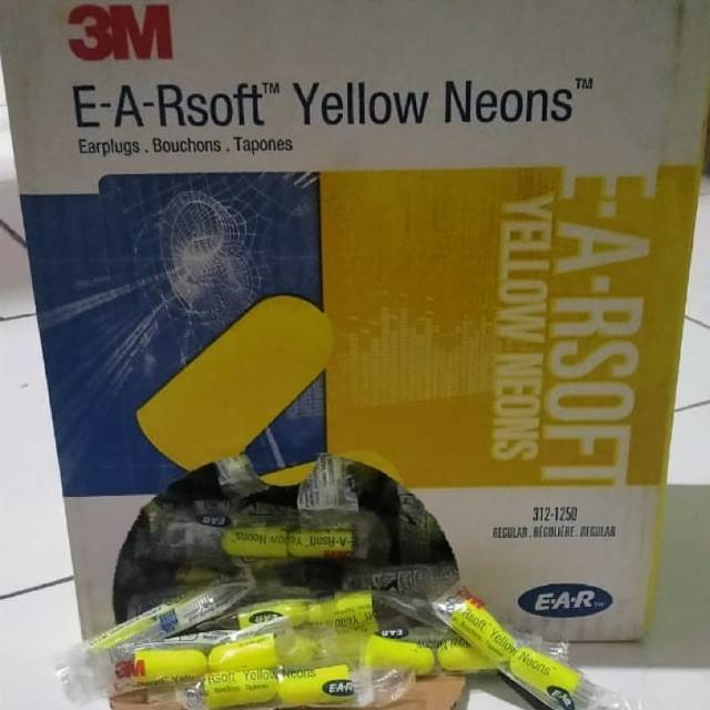 Earplug Pelindung Telinga Sumbat Kuping 3M Yellow Neons Neon